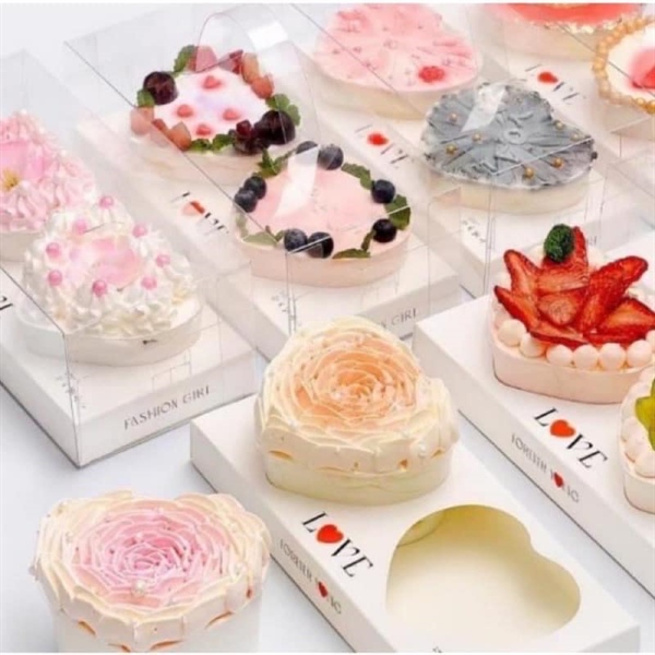 Hộp mica 2 tim có quai xách - 5 Cái - Ảnh 3