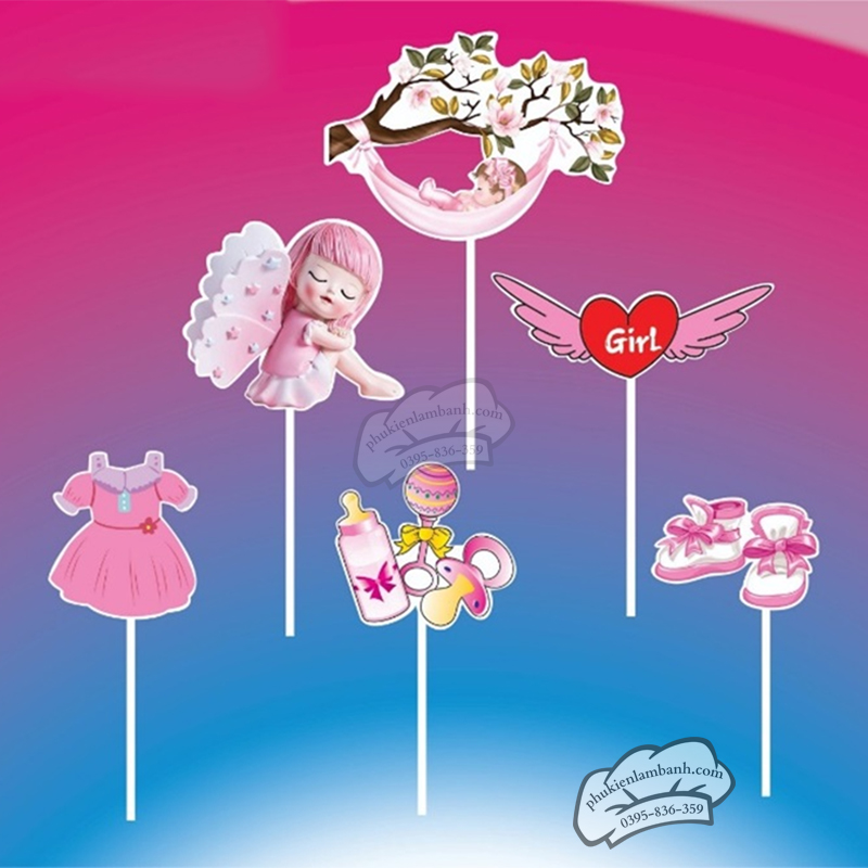 Bé gái cánh bướm hồng - Set