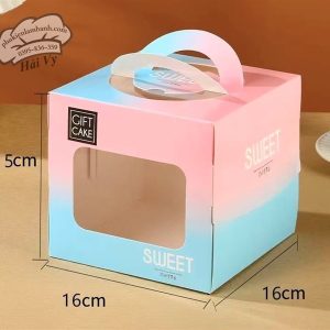 16x16x15cm Hộp giấy Sweet xanh hồng - 10 Cái