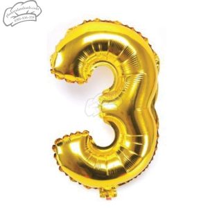 Bóng số vàng số 3 (40cm) - 5 Cái