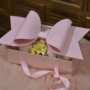 Set 5 hộp quà kèm nơ to màu Hồng - 5 Cái