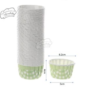 Cupcake giấy caro 5040 màu xanh nõn chuối 100 cái - Dây
