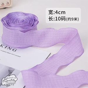 Ruy băng Poly bèo 4cm x 9m Tím - Cuộn