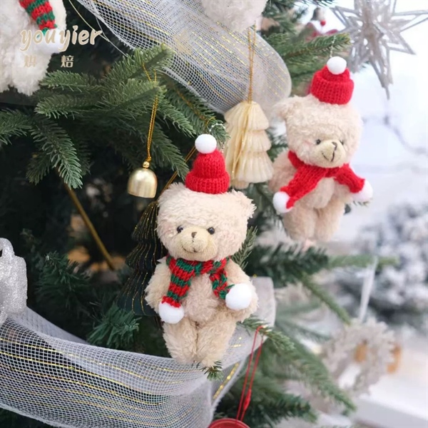 gấu Noel 12m kèm khăn mũ màu Trắng - Cái - Ảnh 3