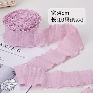 Ruy băng Poly bèo 4cm x 9m Hồng đất - Cuộn