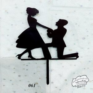 Thẻ cắm mica 10 cái Cầu hôn màu đen - Gói