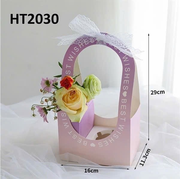Vỏ giấy cupcake chữ best wishes màu tím 16x11.3cm - Cái