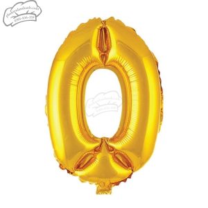 Bóng số vàng số 0 (40cm) - 5 Cái
