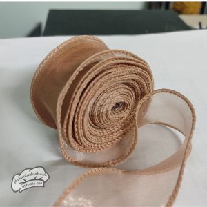 Ruy băng voan 4cm x 9m Vàng đồng - Cuộn