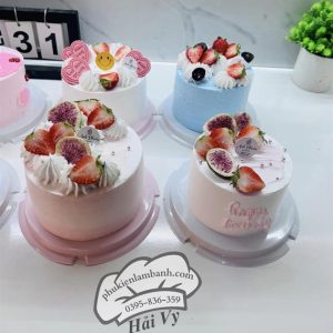 Alternative view of 16x16.5cm Hộp mica trụ tròn mini bento Hồng - 5 Cái