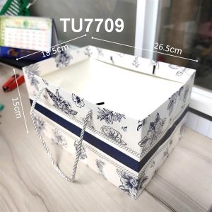 19x27 cao 15cm Túi 6 ngăn họa tiết Kẻ Xanh - Cái
