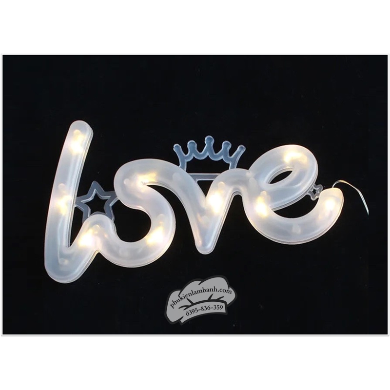 Đèn led LOVE vương miện 1 màu - Cái