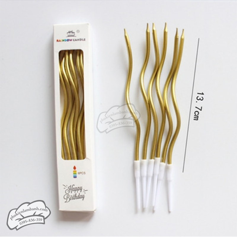 Nến sóng dài NHŨ vàng gold - Vỉ