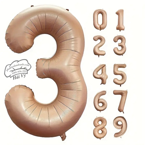 Bóng số nâu số 3 (32 inch-70cm ) - 5 Cái