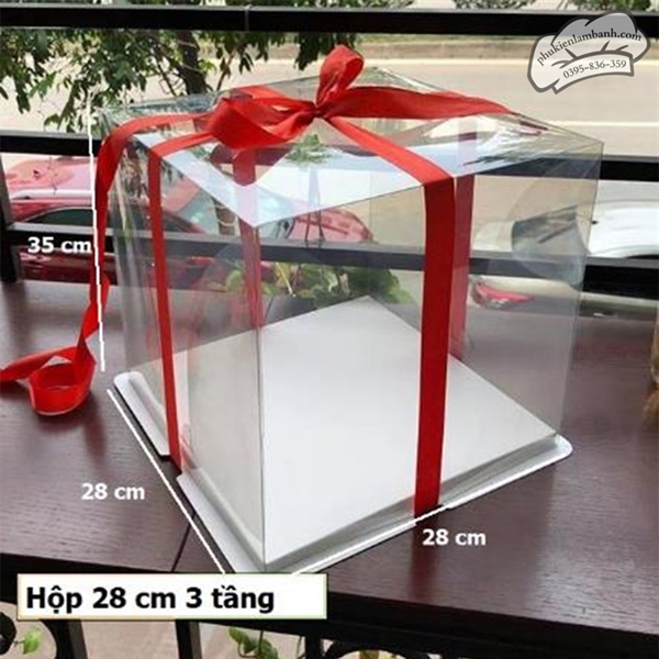 28x28x35cm Hộp mica 2CT 3 tầng - 283+ - 5 Cái