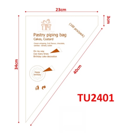 Túi tam giác in chữ đỏ size to 100 cái - Bịch