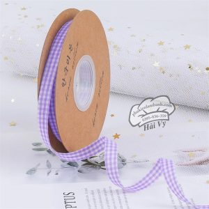 1cm x 45M Ruy băng Caro Tím - Cuộn