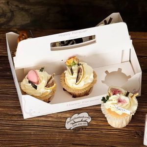 Hộp cupcake mica 6 lỗ Quai xách - 5 Cái - Ảnh 3