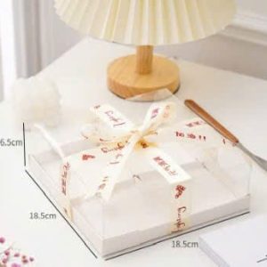 Hộp cupcake mica (đế giấy thấp) 4 Ngăn - 5 Cái