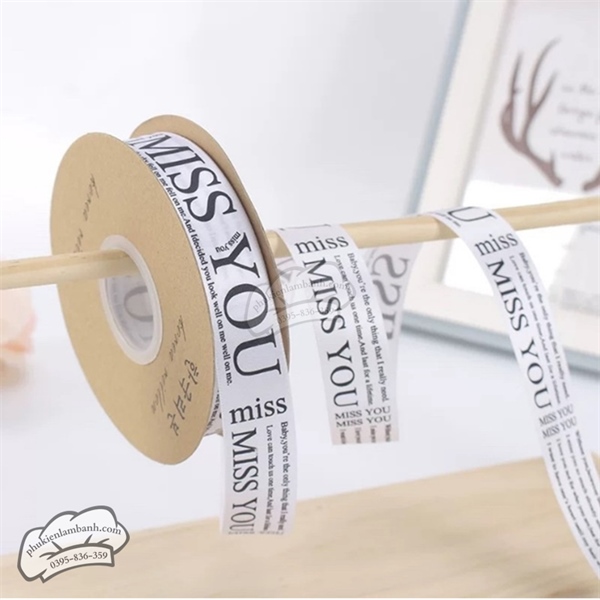 Ruy băng MISS 2.5cm x 44m Trắng - Cuộn