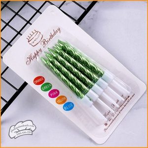 Nến xoắn nhũ xanh lá - Vỉ