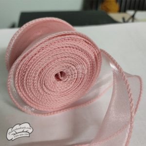 Ruy băng voan 4cm x 9m Hồng nhạt - Cuộn