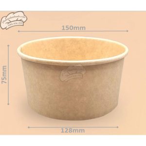 Tô giấy Kraft 1000ml kèm nắp - 100 Cái