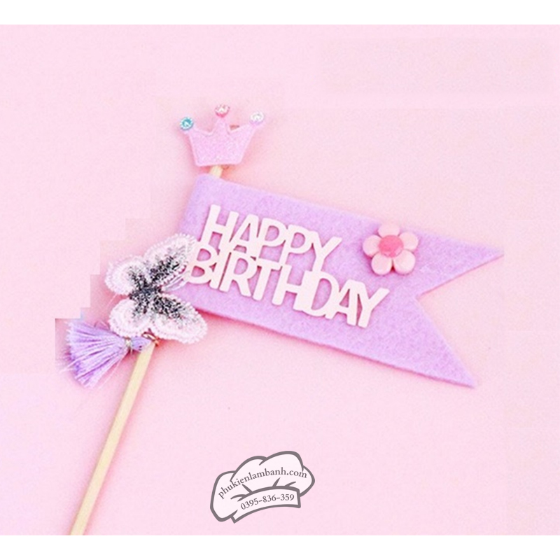 Cờ HPBD vương miện tím - Set