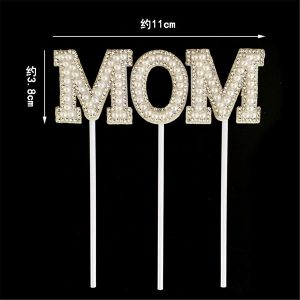 Que cắm chữ MOM trắng - Set - Ảnh 2