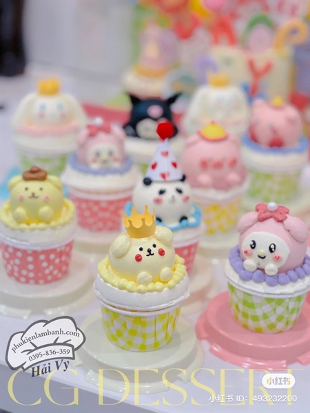 Cupcake giấy caro 5040 màu xanh ngọc 100 cái - Dây - Ảnh 5