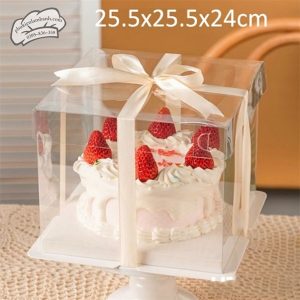25.5x25.5x24cm Hộp mica 3CT 2 tầng - 382 - 5 Cái