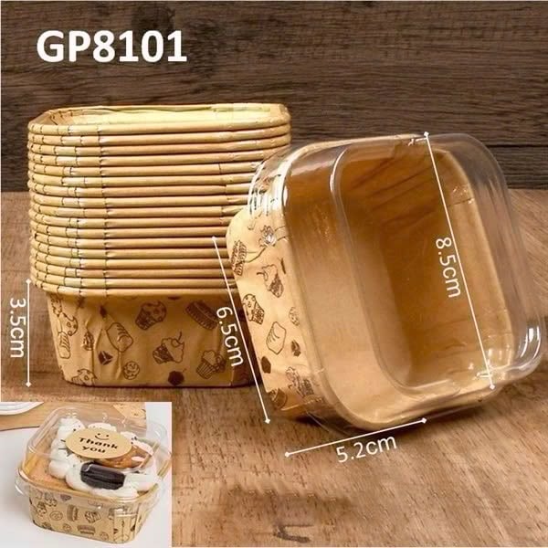 Cốc giấy nâu kèm nắp 50 cái - Dây