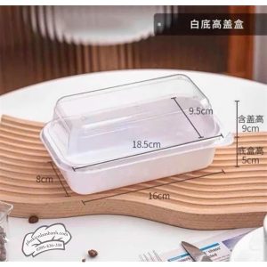 Hộp nhựa PET chữ nhật đế trắng cao W-180 - 50 Cái