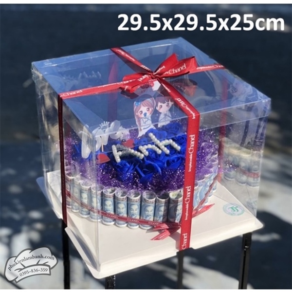 29.5x29.5x25cm Hộp mica 3CT 2 tầng - 3102 - 5 Cái