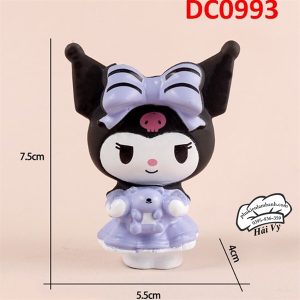 Kuromi đen ôm gấu tím - Con