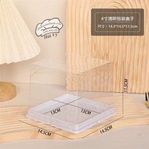 13x13x11.5cm Hộp PET H195 vuông - 25 Cái