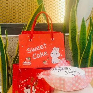 Túi giấy 15.5x15.5x11.5cm màu Đỏ - Cái