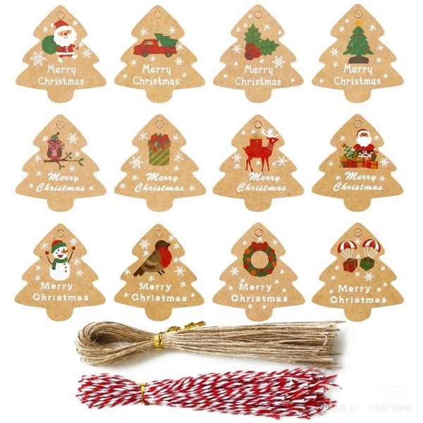 Tag giấy 48 thẻ Noel kèm dây - Set - Ảnh 4