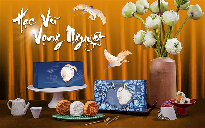 Hộp bánh trung thu hạc vũ vọng nguyệt - 2 bánh - 10 Cái