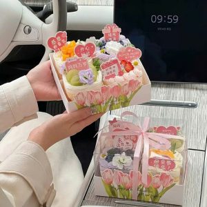 Hộp cupcake mica đế giấy 4 Ngăn Tuylip - 5 Cái - Ảnh 4