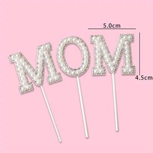 Que cắm chữ MOM trắng - Set