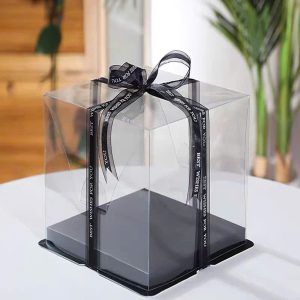 17x17x20 cm Hộp mica đế Đen 3CT 2 tầng - 341B - 5 Cái