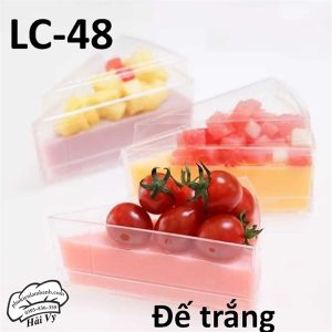 Cốc LC48 tam giác nhựa cứng không nắp đế Trắng - 10 Cái