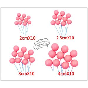 Set bi trơn màu hồng đậm 40 quả/gói (10quả x 4 size) - Set
