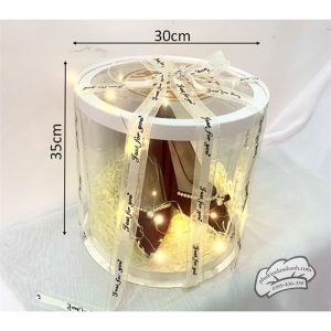 30x35cm Hộp mica trụ tròn nắp TRONG 3 tầng - 0103 - 5 Cái