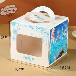 16x16x15cm Hộp giấy Elsa xanh - 10 Cái