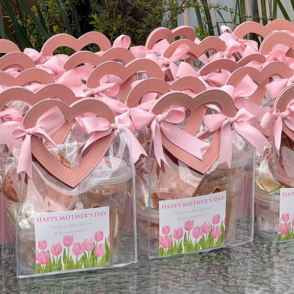 Túi quai xách Tim HỒNG 20x18 ngang 10cm - Cái - Ảnh 2
