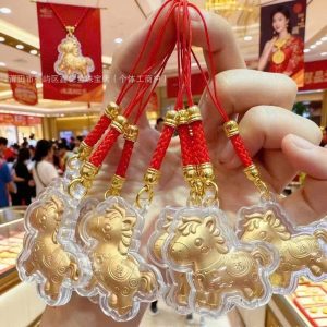 Móc khóa ngựa vàng set 20 ngựa - Cái
