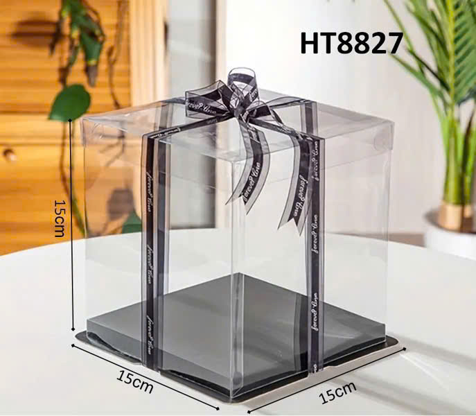 15x15x15cm Hộp mica đế Đen 3CT 151B - 5 cái