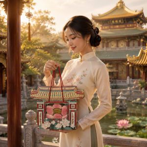 Trung thu 1 bánh mái đình - 1b Xanh - 10 Cái - Ảnh 2